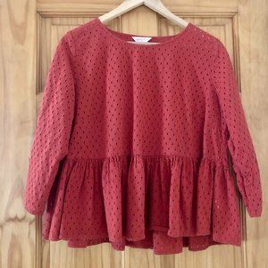 Gorman Peplum Eyelet Top